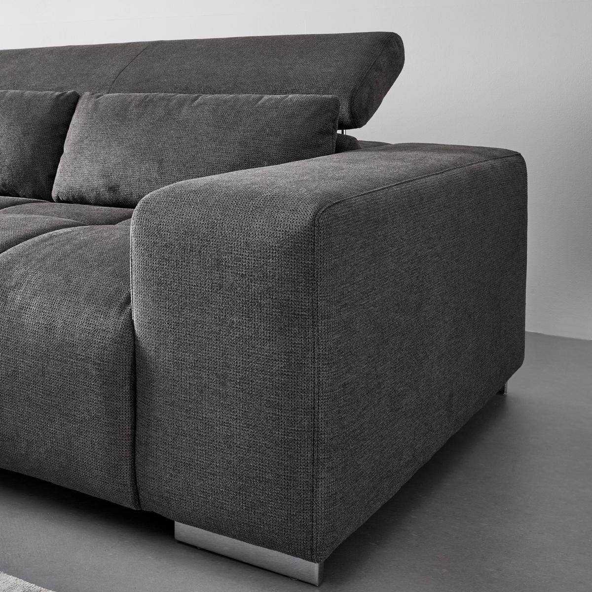 Sedežna Garnitura Orion, Temno Siva - barve kroma/siva, Moderno, kovina/tekstil (310/70-88/225cm) - Bessagi Home
