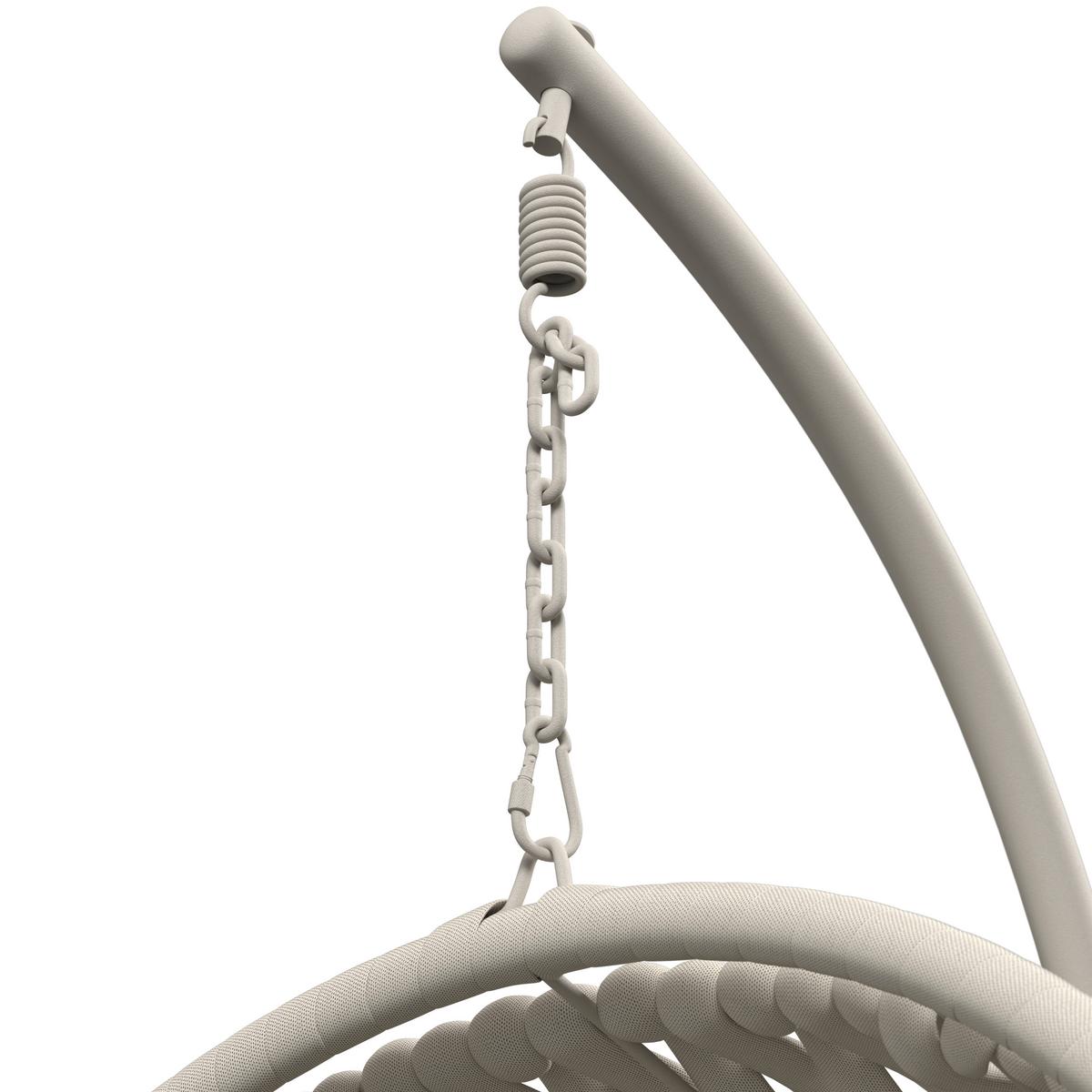 Hängesessel Mira Creme Outdoorstoff/Metall/Kunststoff - Creme, MODERN, Kunststoff/Textil (107/196/120cm) - Bessagi Garden