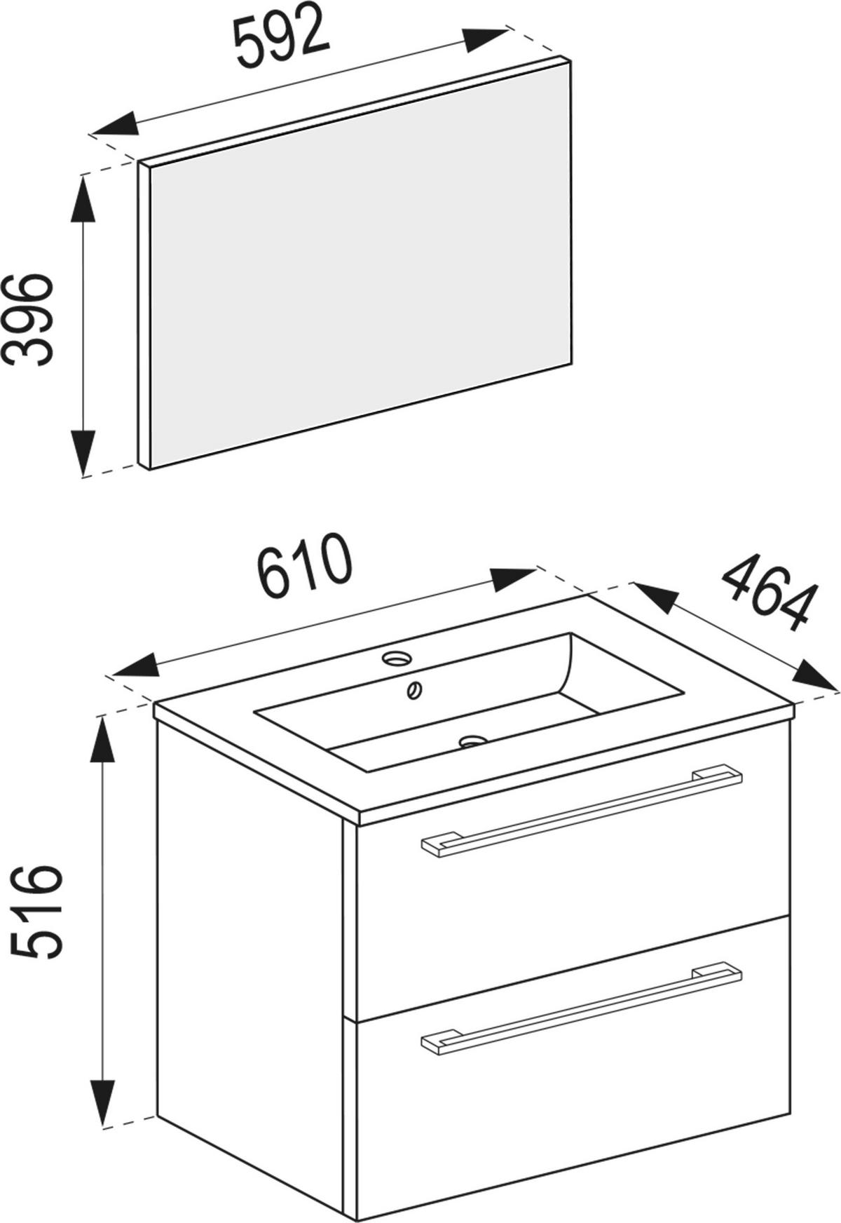 Kopalnica Badinos, Bela - bela/barve aluminija, Moderno, kovina/leseni material (60cm) - MID.YOU