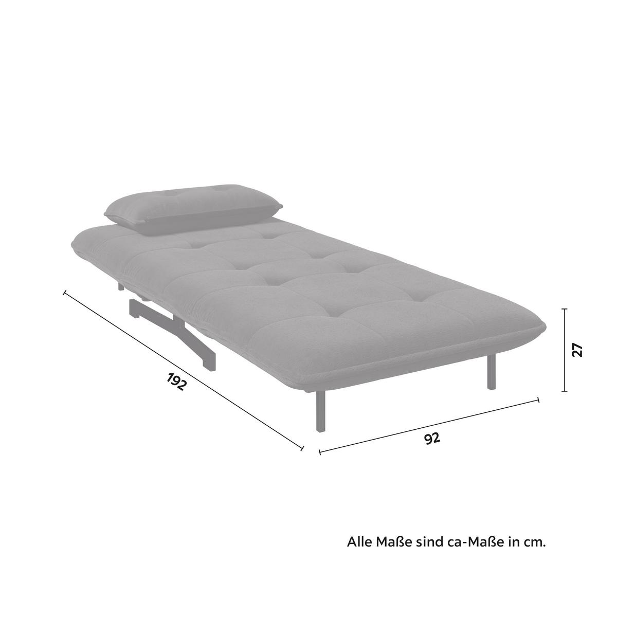 Fotelja Na Razvlačenje Luna - tamno siva/crna, Moderno, metal/tekstil (92/86/80cm) - Bessagi Home