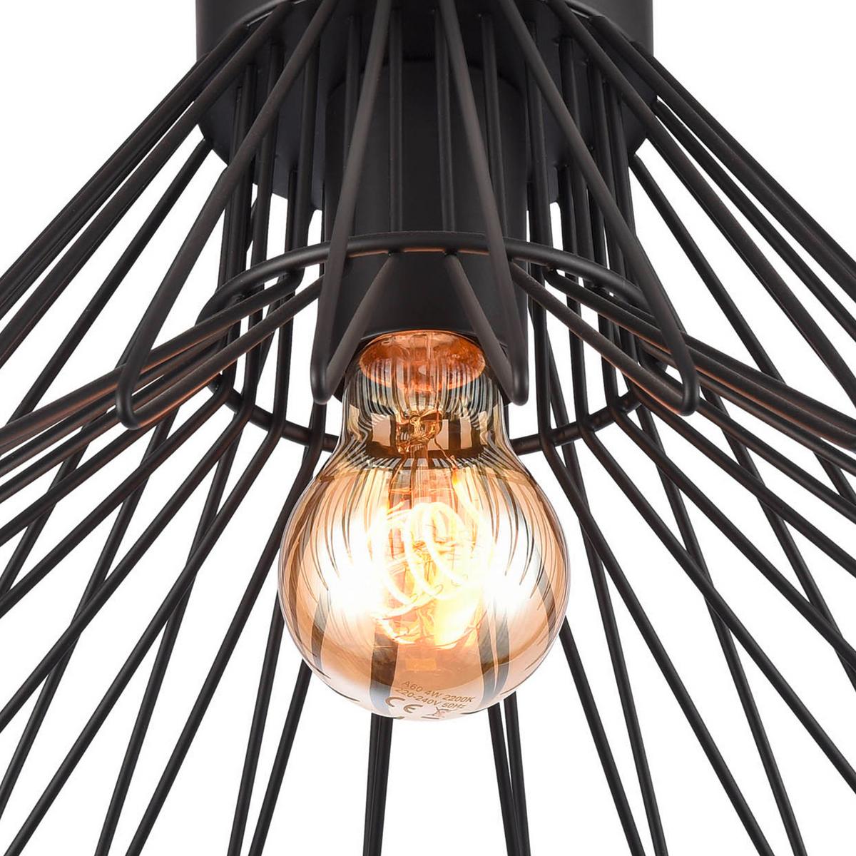 Deckenleuchte Duccio Schwarz max. 22 Watt - Schwarz, Design, Metall (30/18cm)