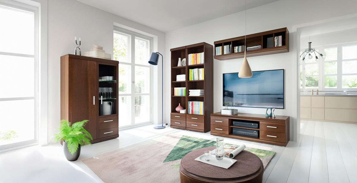 VITRIN IMPERIAL-D - nucă, Konventionell, material pe bază de lemn (50/195/38cm) - Modern Living