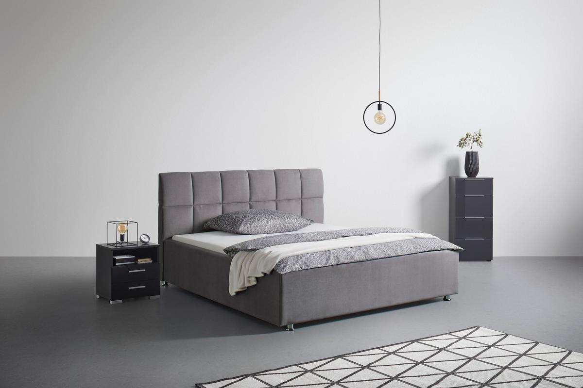 Tapecirani Krevet Bogner 180 - siva/boje kroma, Konvencionalno, tekstil (180/200cm) - Premium Living