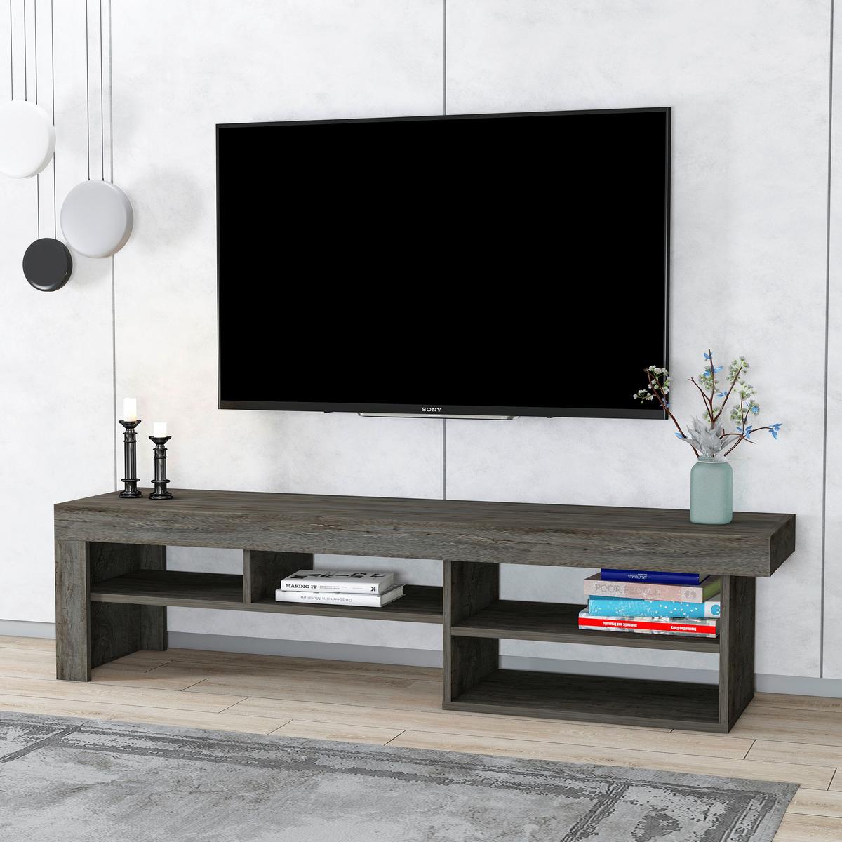 Nizka Omarica Hestia - barve grafita, Design, leseni material (160/40/38cm) - MID.YOU