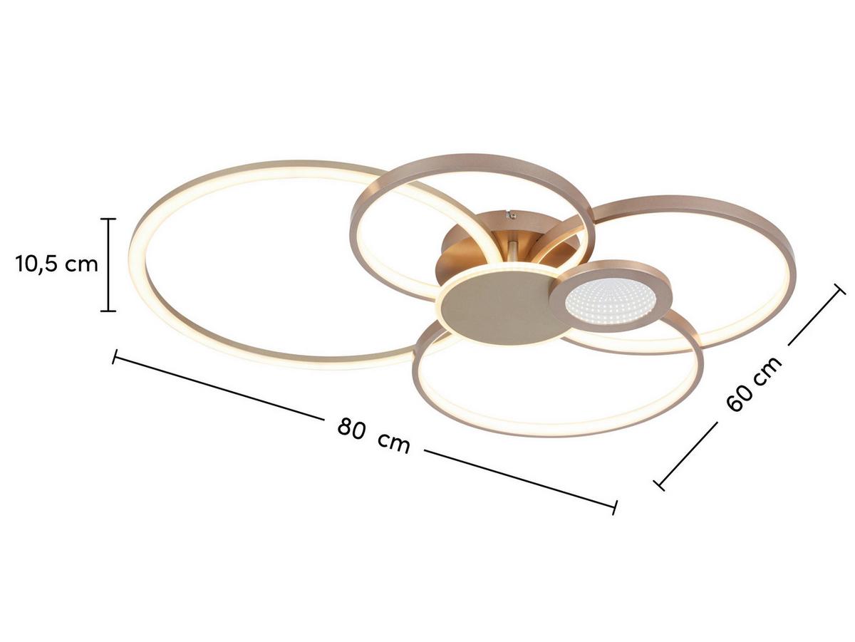Plafonieră cu LED Genial - cappuccino/șampanie, Modern, plastic/metal (60/80/10,5cm) - Mömax