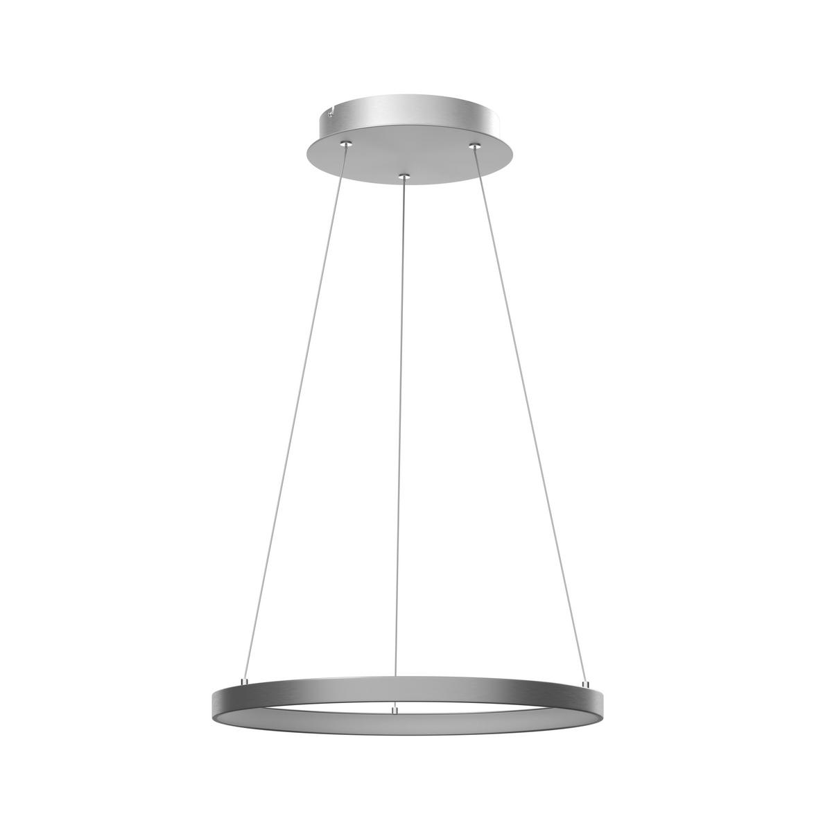 LAMPA ZWIESZANA LED 2851-95 HOOP - kolor aluminiowy, Design, tworzywo sztuczne/metal (57/180/200cm) - Paul Neuhaus