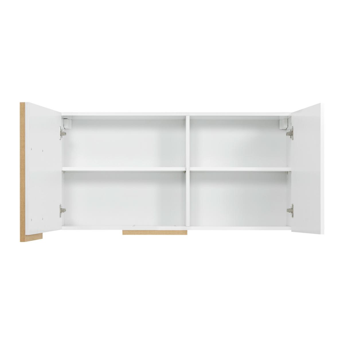 Hängeelement Positano in Eichefarben/Weiß - Weiß Hochglanz/Eiche Artisan, MODERN, Holzwerkstoff (110/57/32cm) - Mömax