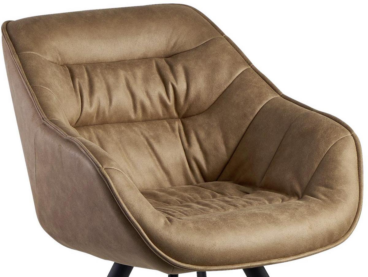 Naslanjač Wohnling - črna/bež, Moderno, kovina/tekstil (60/85/64cm) - MID.YOU