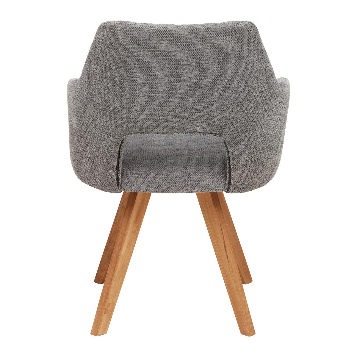 KRZESŁO Z PODŁOKIETNIKAMI IRIS - kolor dębowy/antracytowy, Konventionell, drewno/tkanina (60/86/57cm) - Zandiara