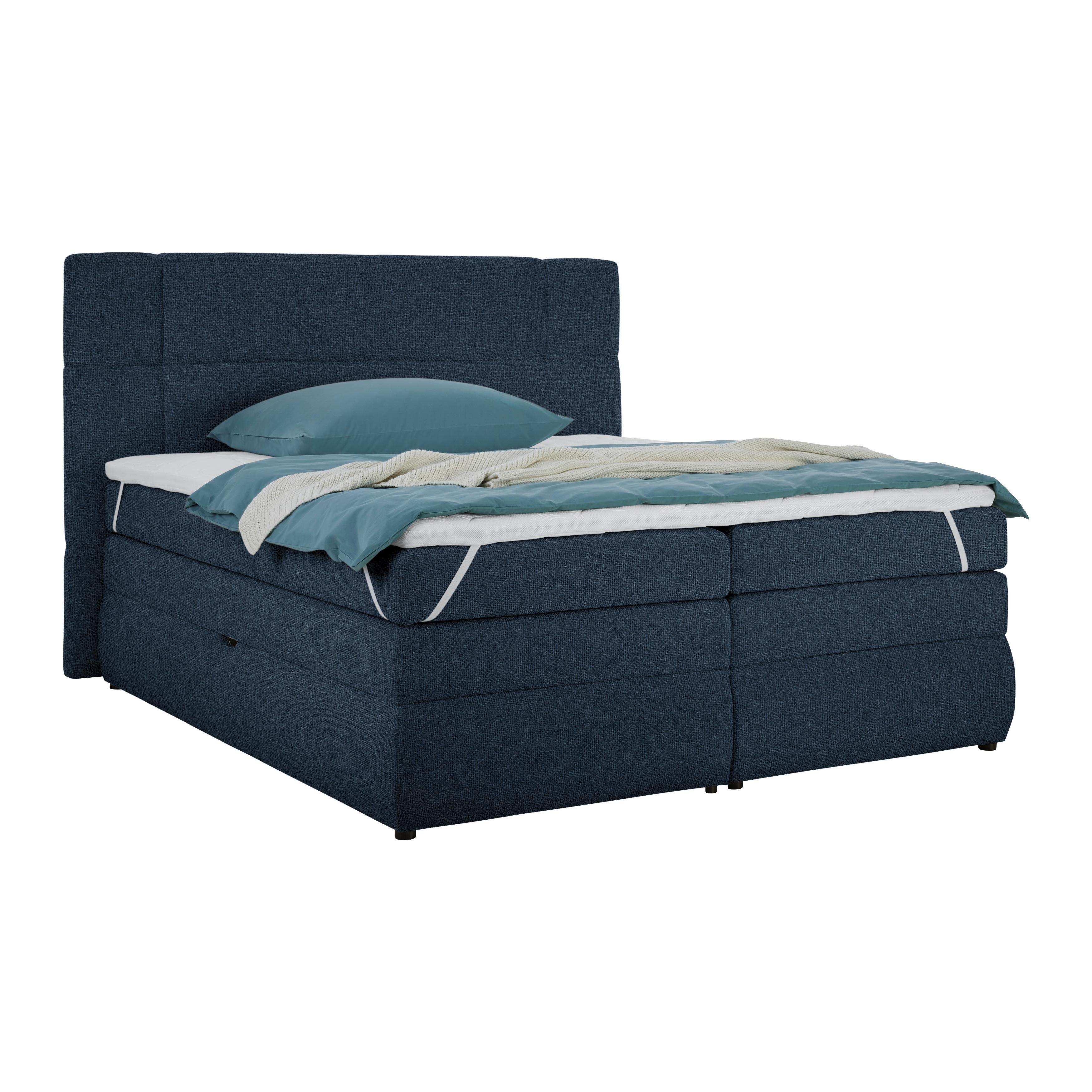 Boxspring Krevet Palace - tamno plava, Konvencionalno, tekstil/plastika (180/200cm) - Premium Living