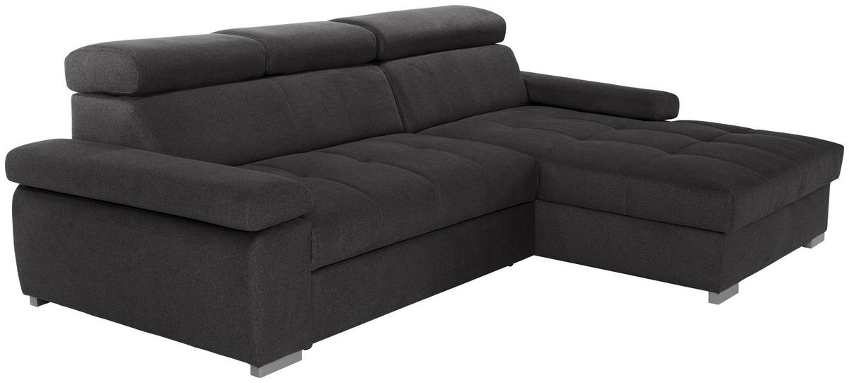 Kutna Garnitura Perry - boje grafita/srebrne boje, Design, tekstil/drvo (292/183cm) - Modern Living