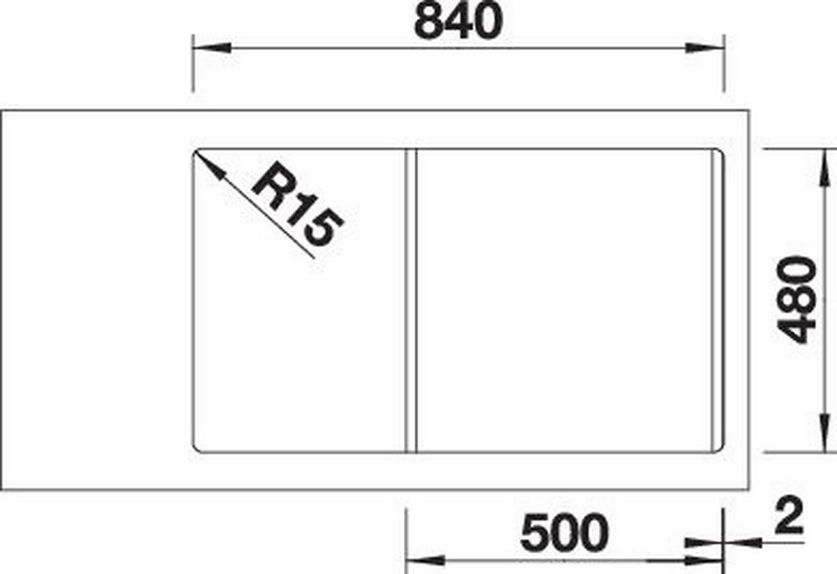 Mosogatótálca Blanco Sona 5s Tartufo - Basics, kő (86/50cm) - Blanco