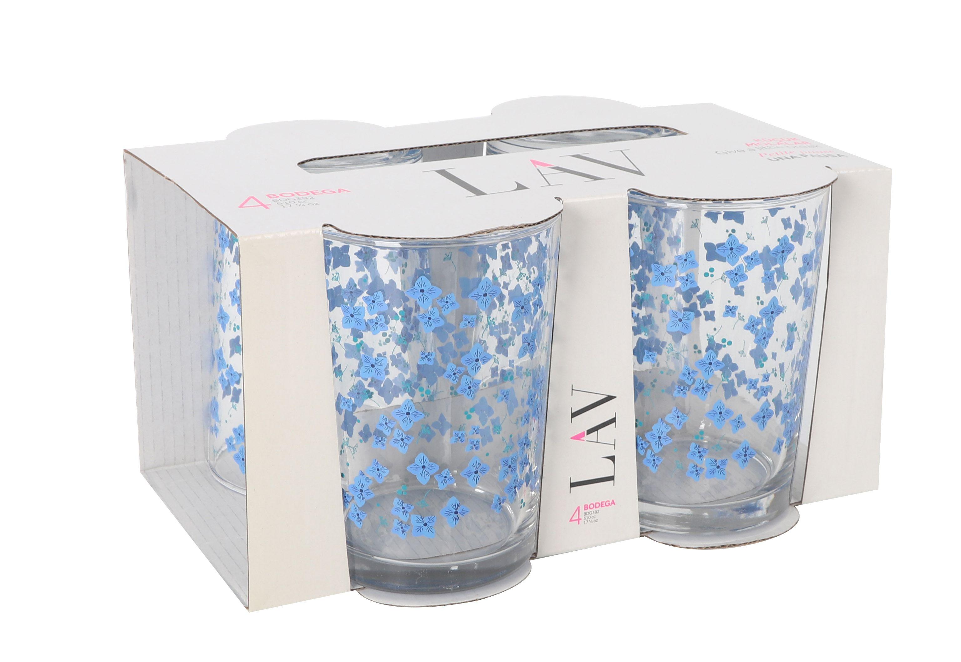 Set Čaša Flores, 520ml - plava, Basics, staklo (9/12cm)
