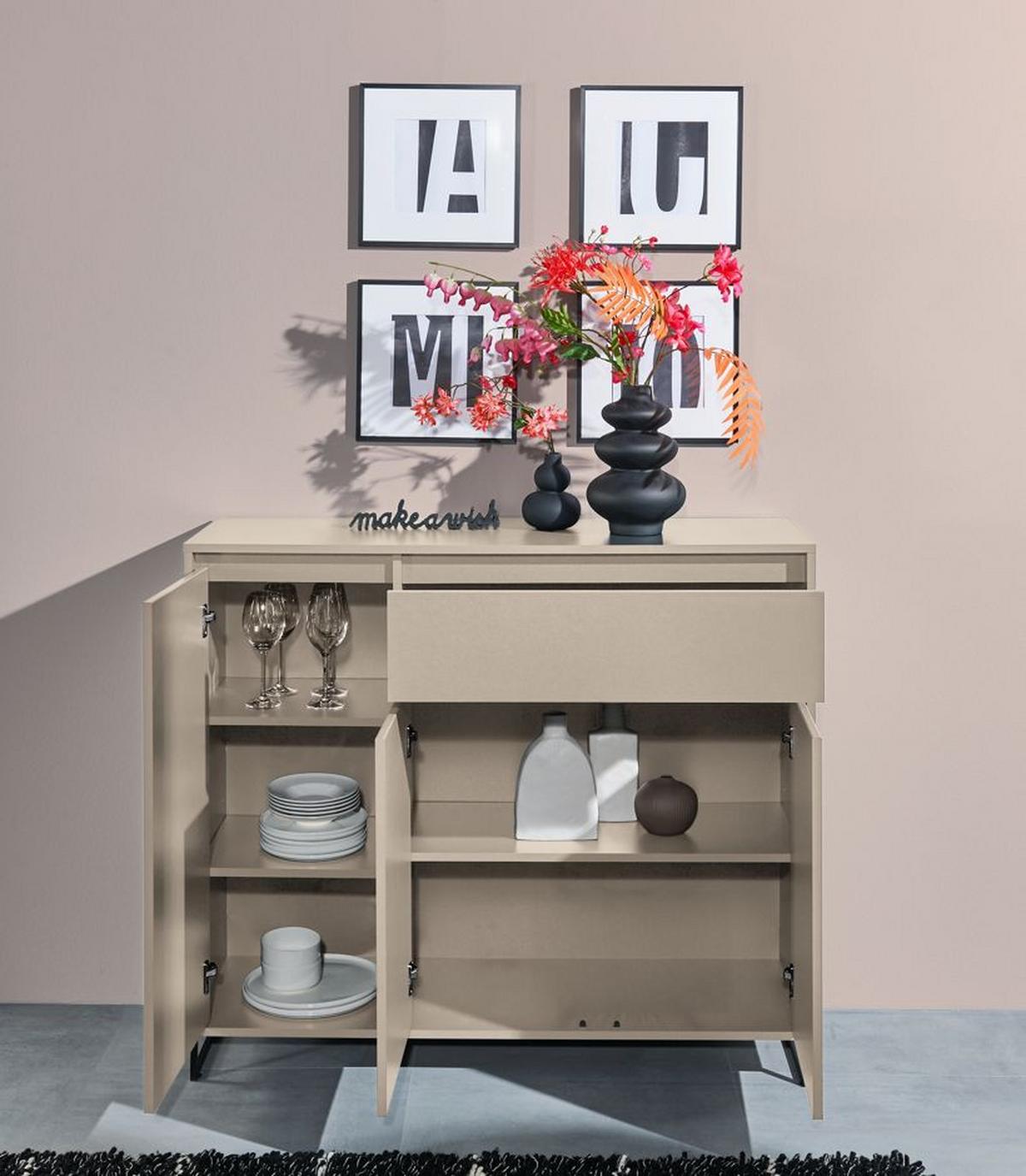 Comodă COLOGNE - cașmir, Design, material pe bază de lemn (118/103/38cm) - Modern Living