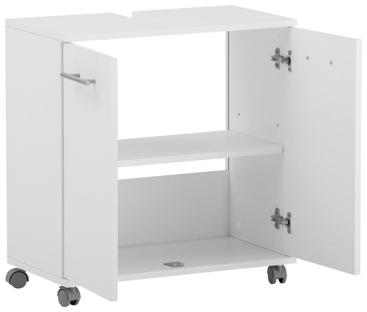 Omarica Za Pod Umivalnik Emmi, Bela - barve nerjavečega jekla/siva, Konvencionalno, kovina/umetna masa (60/63,4/32,6cm) - Stylife