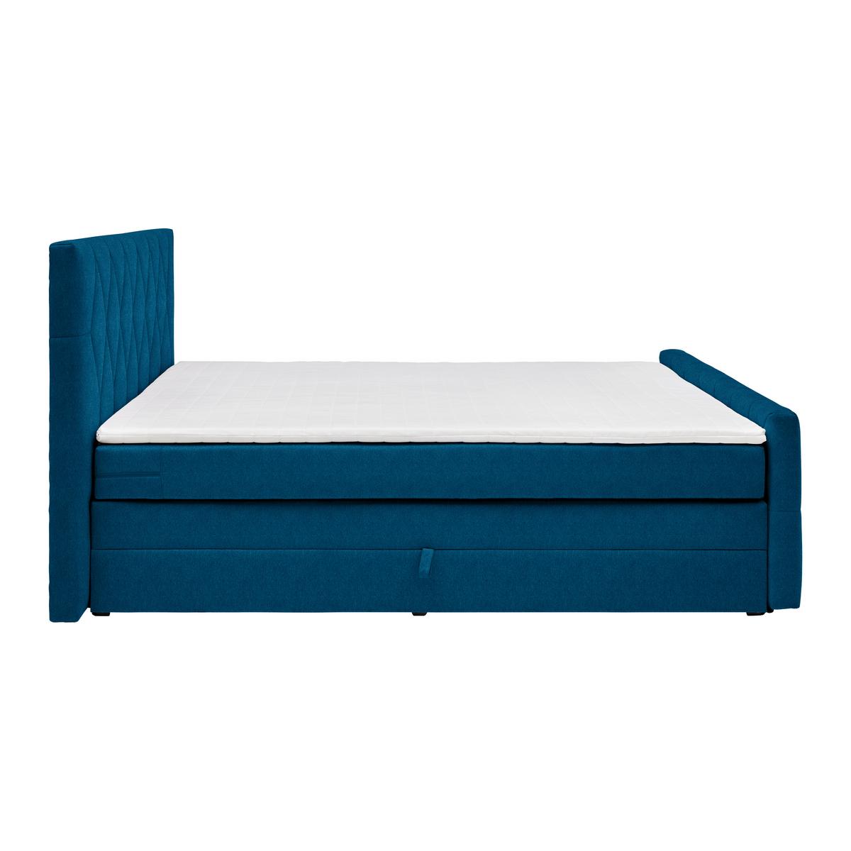 Boxspringbett Josie B Petrol ca. 180x200cm - Petrol/Schwarz, KONVENTIONELL, Holz/Holzwerkstoff (180/200cm) - Mömax