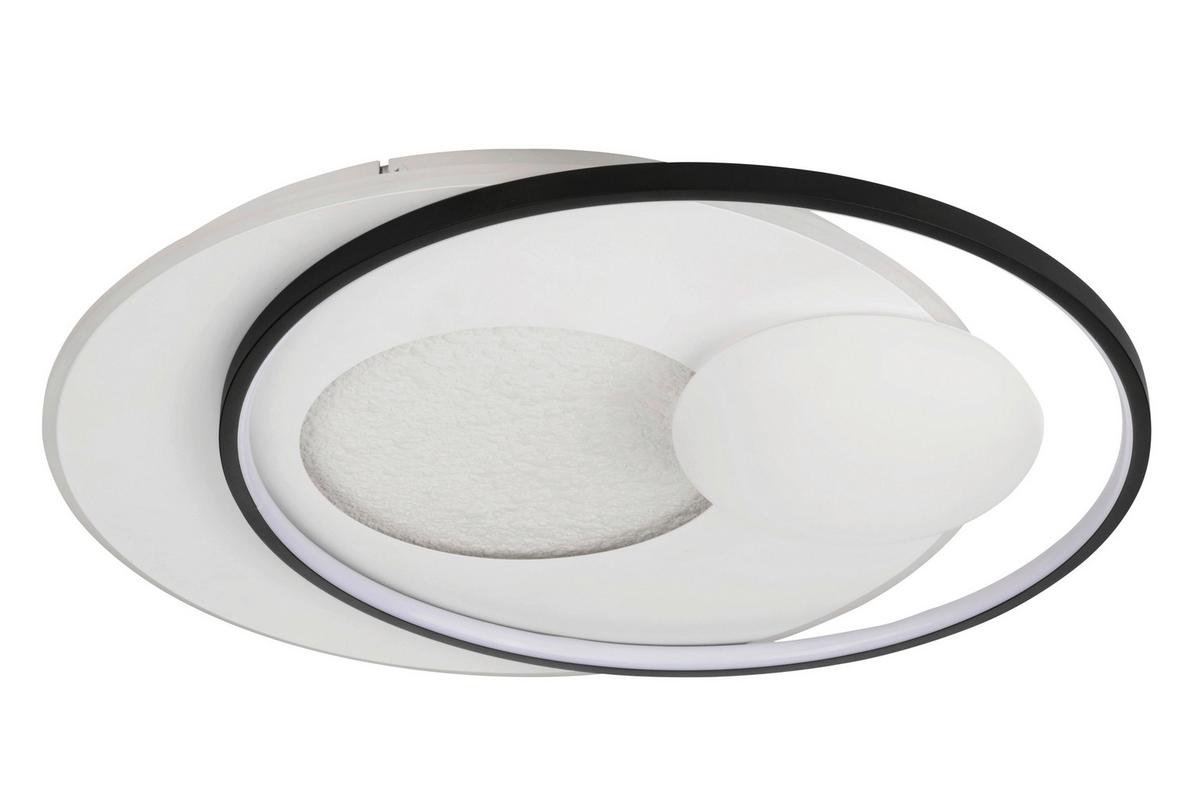 LAMPA SUFITOWA LED LAREDO - czarny/biały, Basics, tworzywo sztuczne/metal (58/50/10,5cm) - Novel