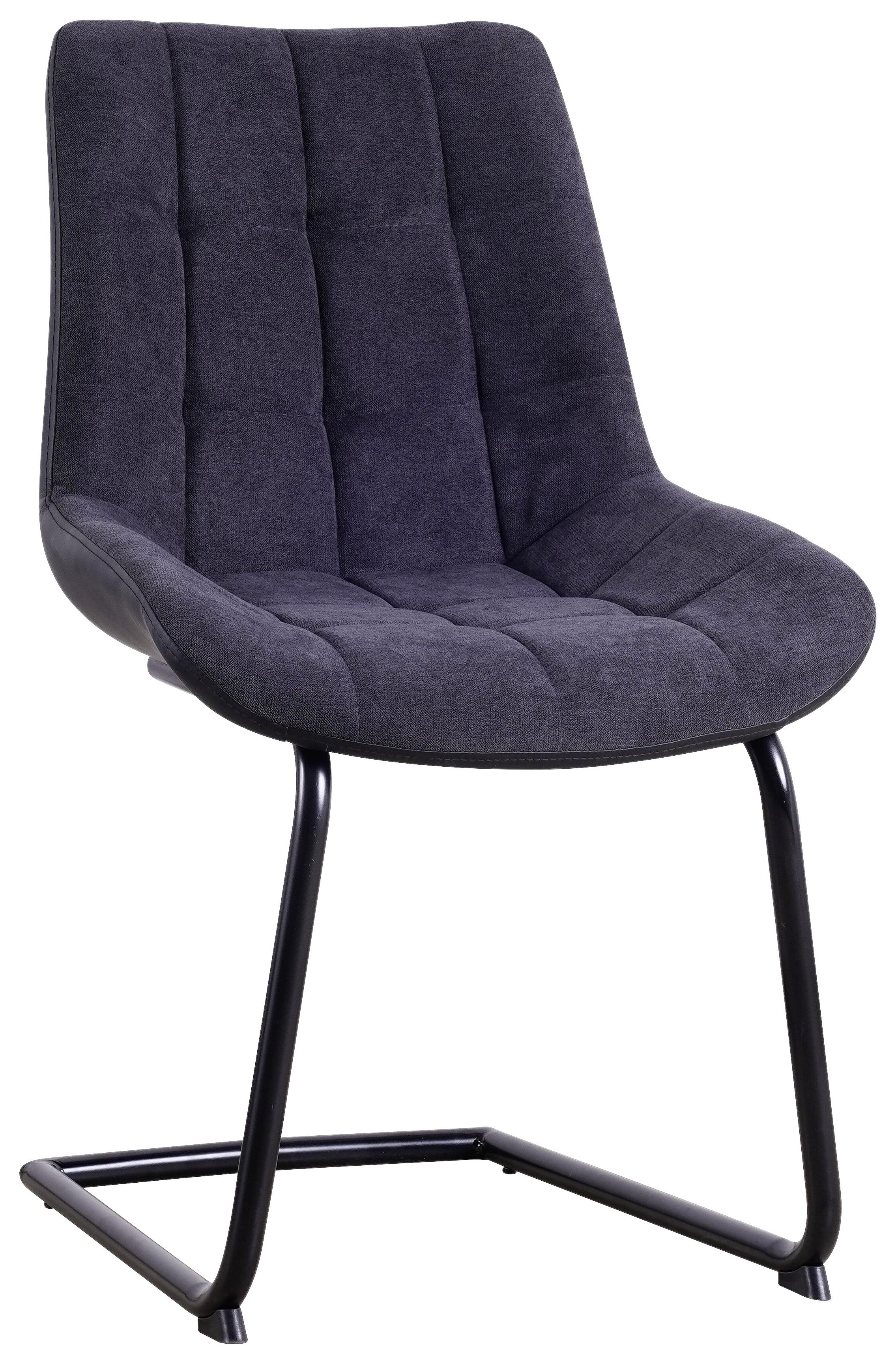 Schwingstuhl "Marilea", dunkelgrau/schwarz, Gepolstert - Dunkelgrau/Schwarz, MODERN, Textil/Metall (53/86/61cm) - Bessagi Home