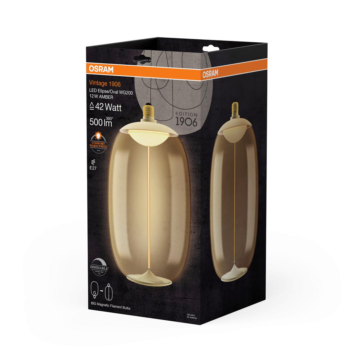 ŻARÓWKA LED 1906LBELPOVD 12W/818 AMMAGE27 - kolor bursztynowy, Konventionell, tworzywo sztuczne (20/37cm) - Osram