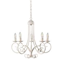 Kronleuchter Pompei Weiß max. 6 Watt - Weiß, KONVENTIONELL, Metall (60/60/110cm)