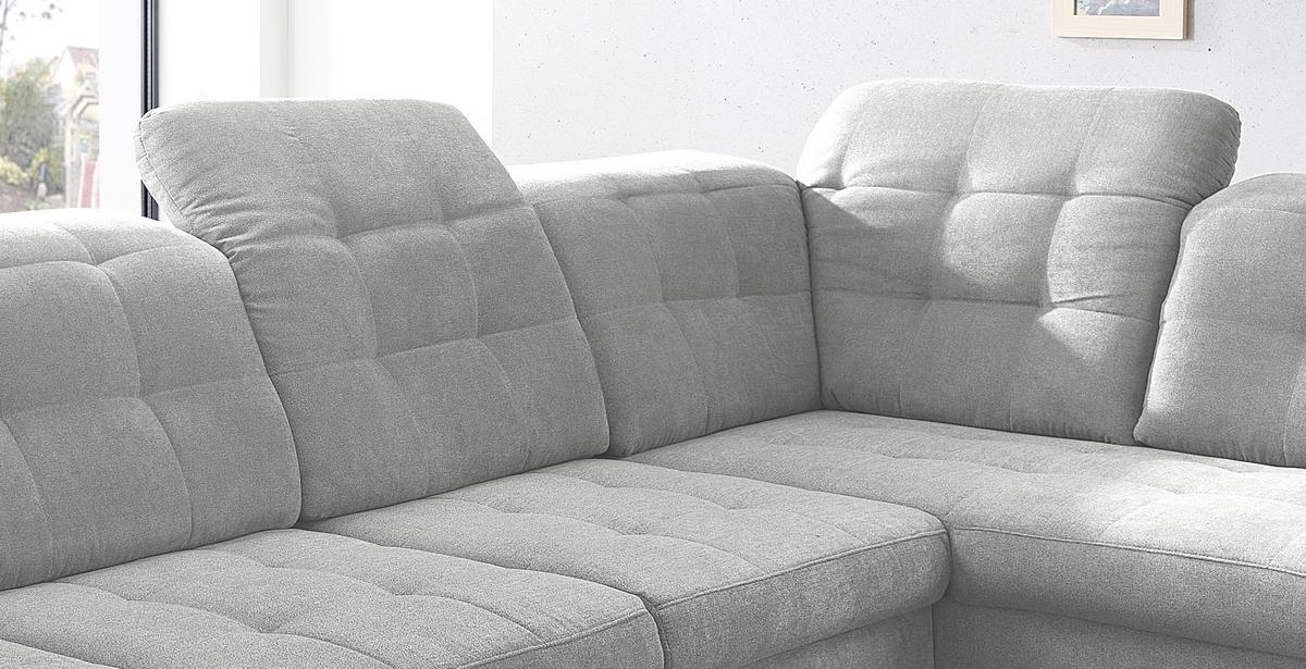 Wohnlandschaft Zira Silberfarben Nylon/Mikrofaser - Chromfarben/Silberfarben, Design, Kunststoff/Textil (169/330/212cm) - Livetastic