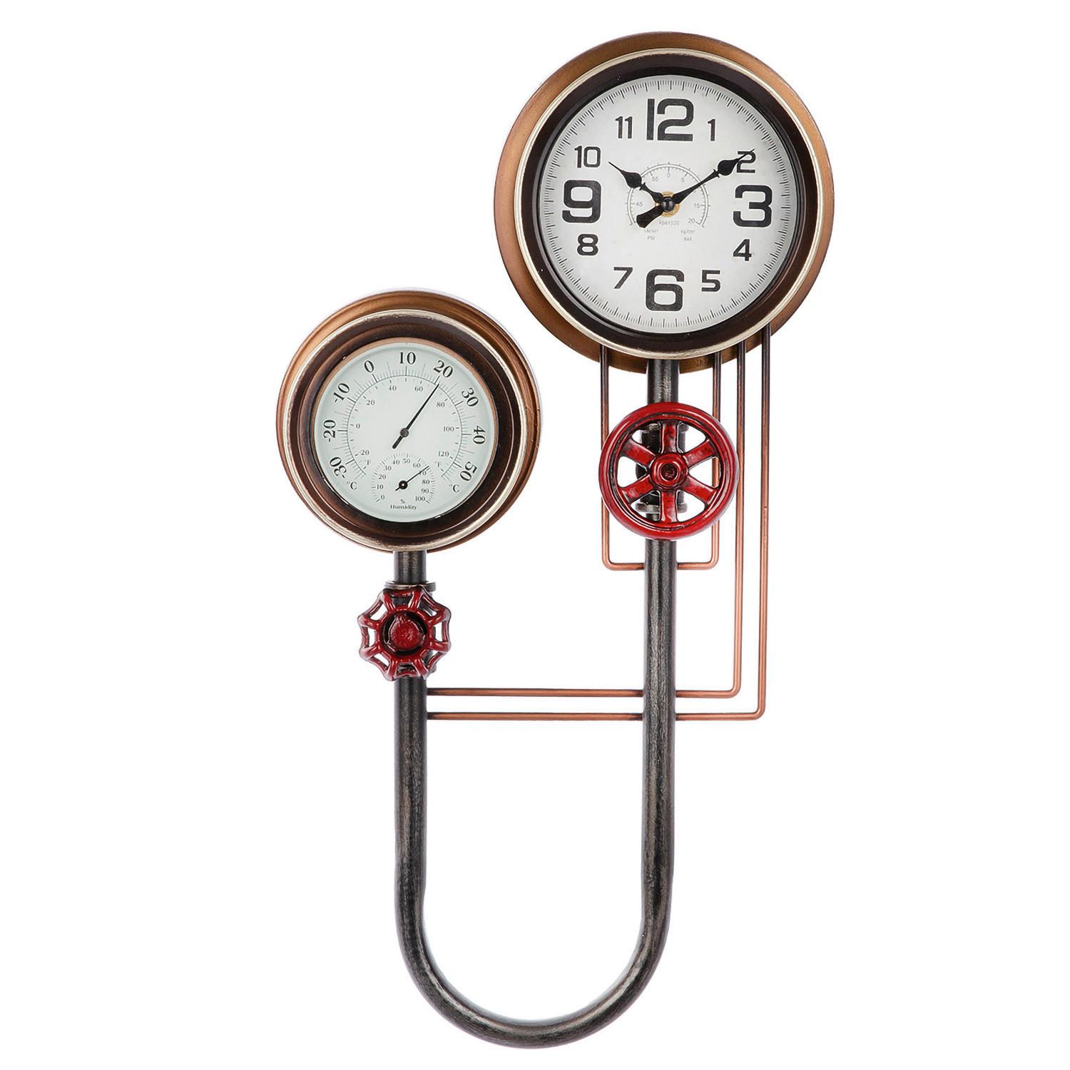 Wanduhr Adega Rot/Schwarz/Weiß - Rot/Schwarz, LIFESTYLE, Kunststoff/Metall (31,5/55/8,5cm)