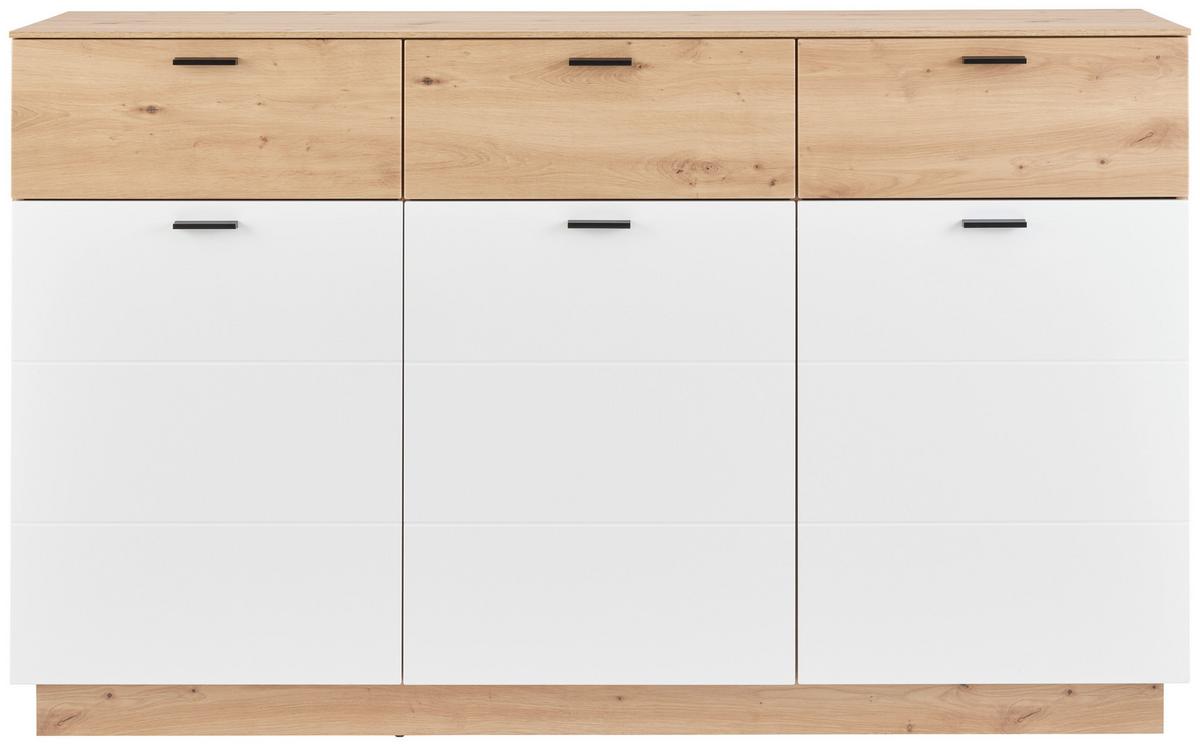 Komoda Tonale - bijela/hrast Artisan, Konvencionalno, drvni materijal/plastika (159,7/97,8/40cm) - Modern Living