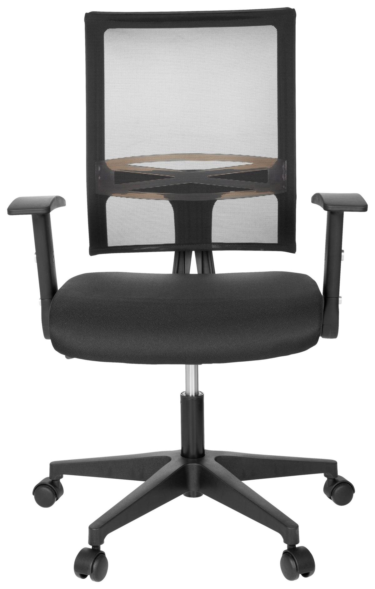 Drehstuhl Office R8 Schwarz - Schwarz, MODERN, Kunststoff/Textil (66/110/50cm) - MID.YOU