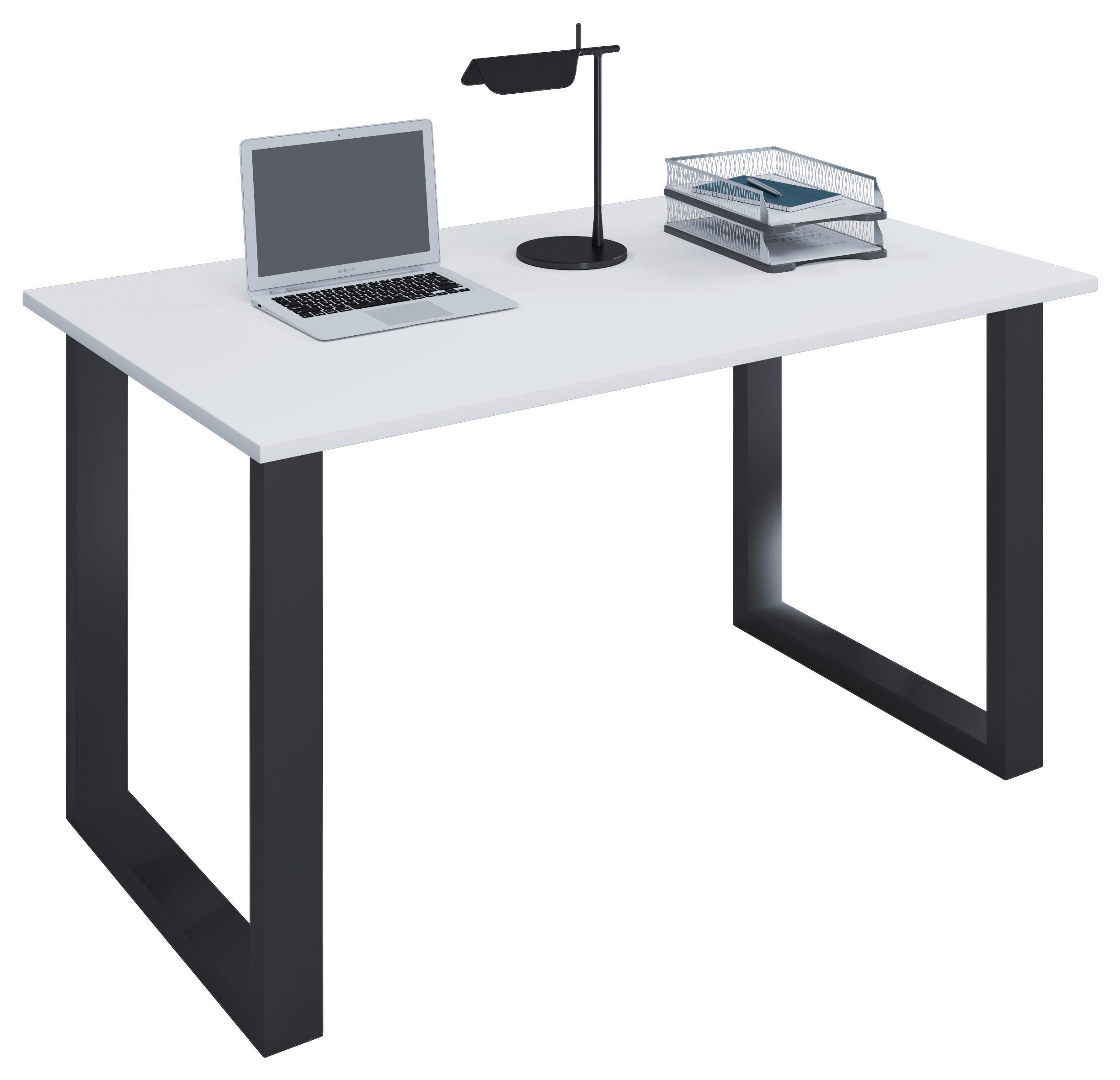 Pisalna Miza Lona, Bela, Črna, 110x50cm - črna/bela, Moderno, kovina/leseni material (110/50/76cm) - MID.YOU