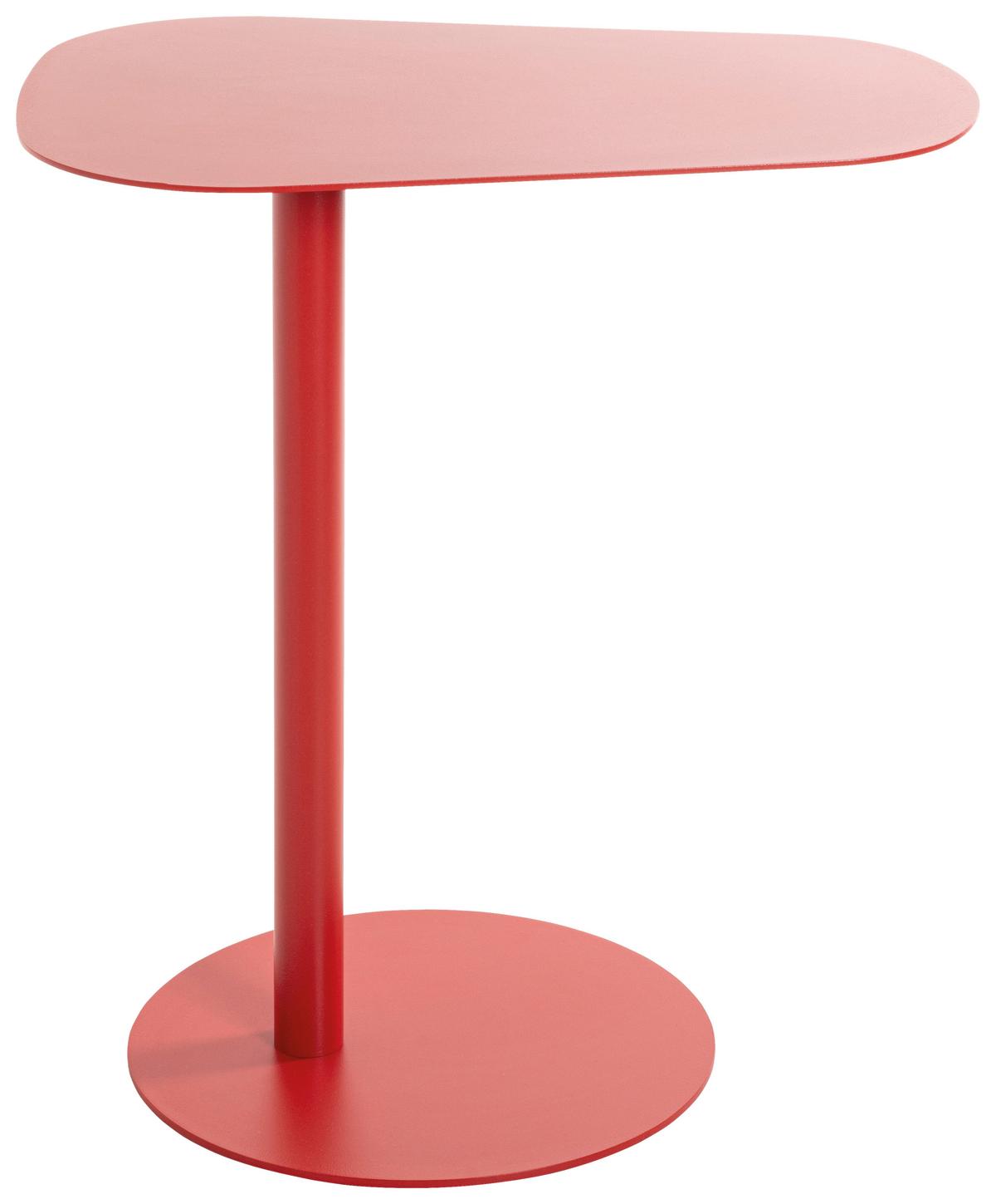 STOLIK BOCZNY CONNOR - czerwony, Trend, metal (53/38/60cm)