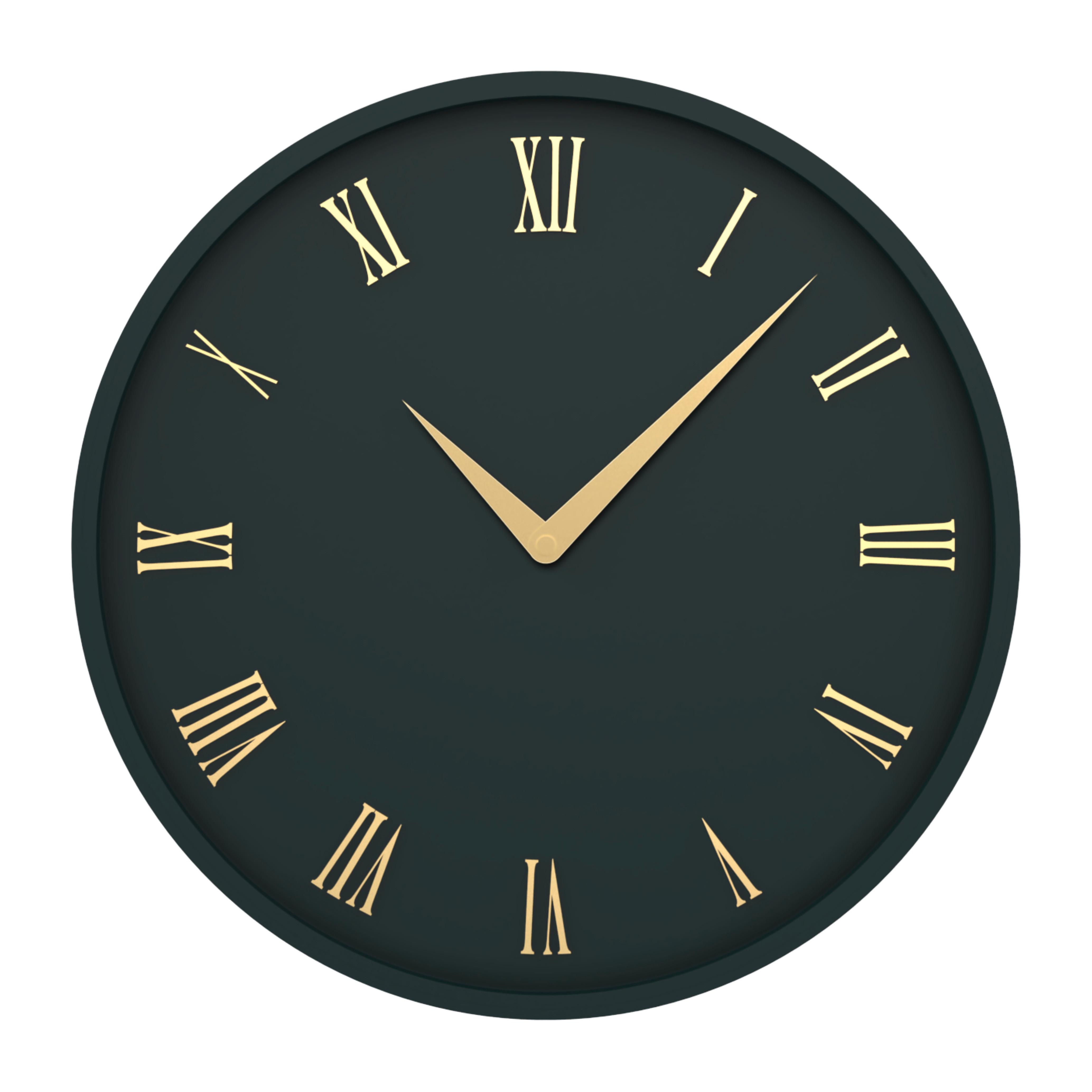 Wanduhr Sally Ø ca. 30,5cm - Schwarz, Glas/Papier (30,5cm) - Premium Living
