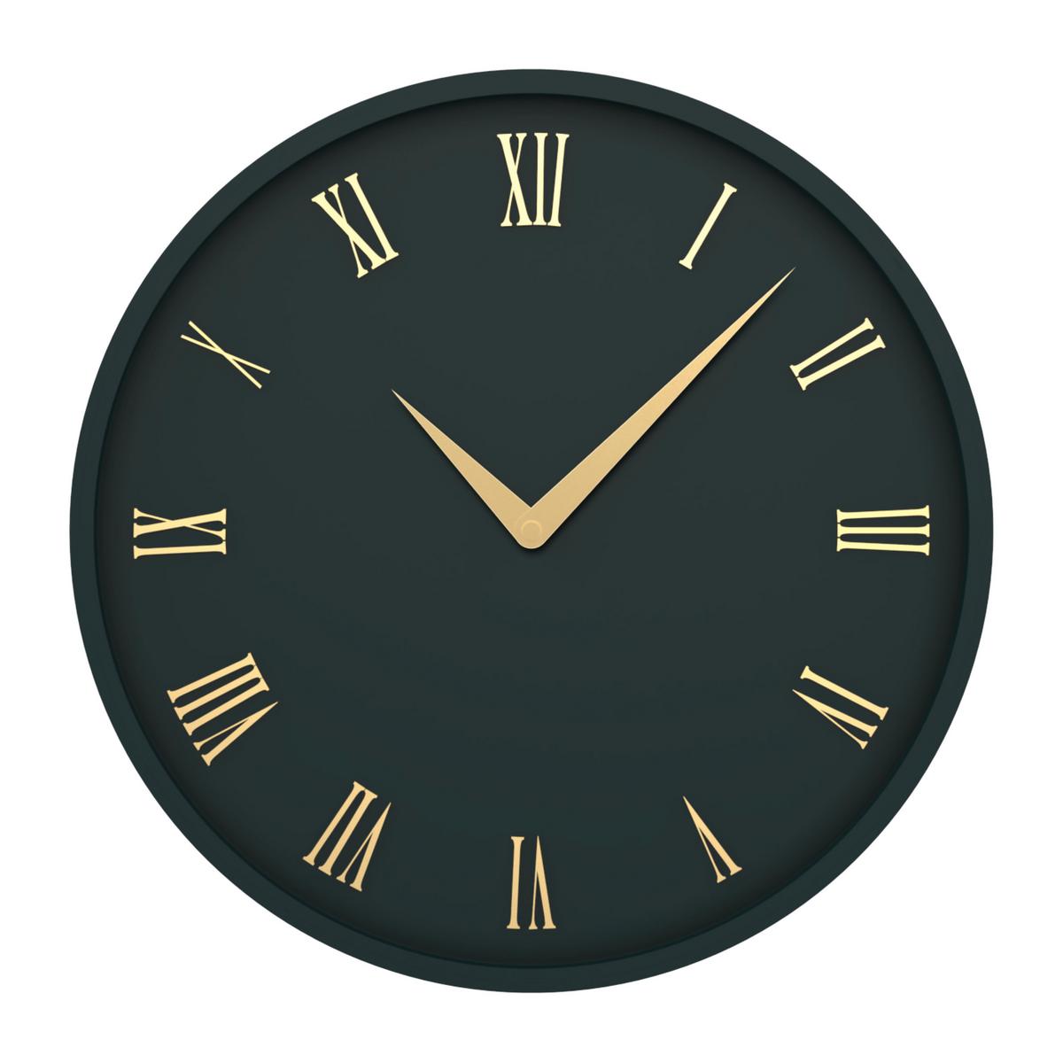 Wanduhr Sally Ø ca. 30,5cm - Schwarz, Glas/Papier (30,5cm) - Premium Living