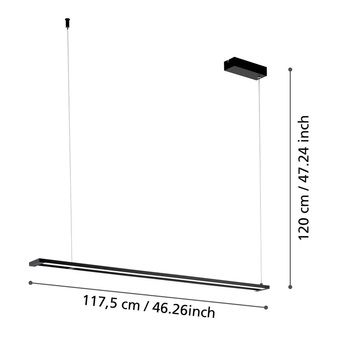 Led-hängeleuchte 98492* Amontillado - Weiss/Schwarz, Design, Kunststoff/Metall (116/8,5/110cm) - Eglo