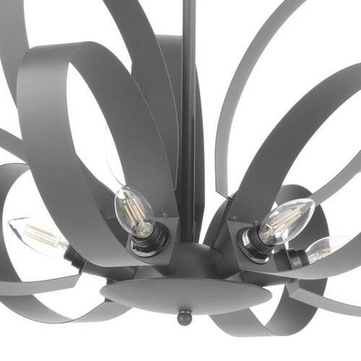 Kronleuchter Serena Grau max. 6 Watt - Grau, Design, Metall (75/115cm)
