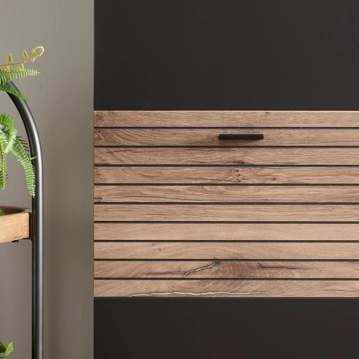 Schuhschrank in Eichefarben/Graphitfarben - Eichefarben/Graphitfarben, Modern (82/103/38cm) - Premium Living