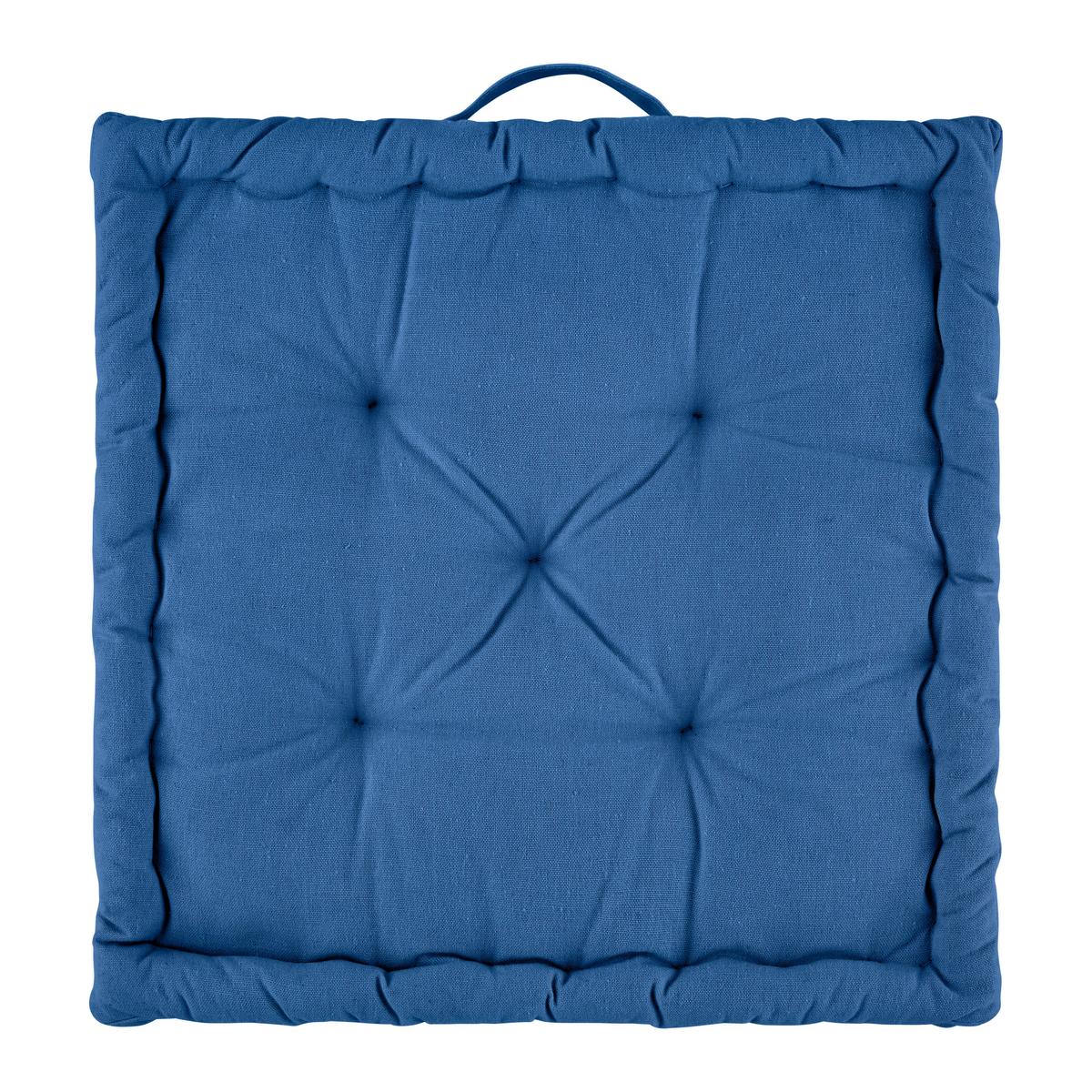 Ülőpárna Bo 40/40 - kék, textil (40/40/6cm) - Modern Living