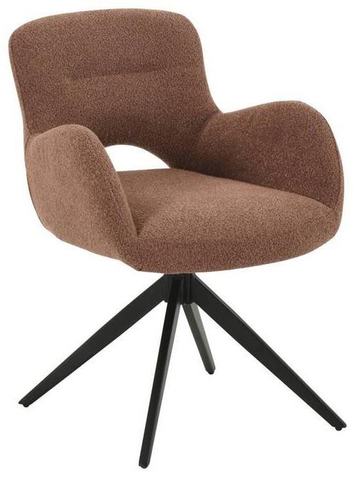 KRZESŁO Z PODŁOKIETNIKAMI HUGO - kolor rdzawy/czarny, Lifestyle, metal/drewno (63/83/61cm) - MID.YOU