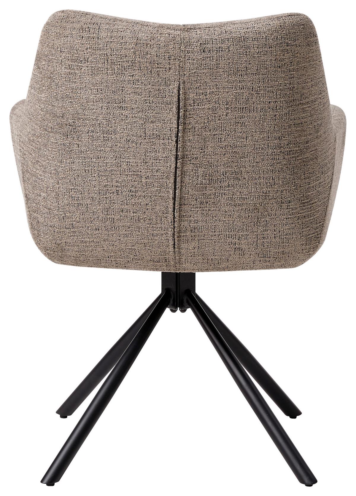 Stolica Lacy - svijetlo smeđa/crna, Moderno, metal/tekstil (63/63/81cm) - Premium Living