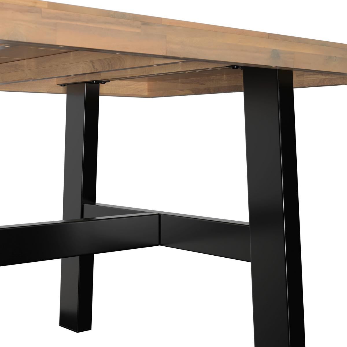 Gartentisch Selma Schwarz/Akaziefarben - Schwarz/Akaziefarben, Modern, Holz/Metall (240/100/75cm) - Mömax