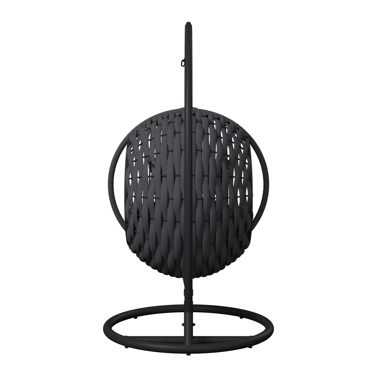 Hängesessel Mira Dunkelgrau Outdoorstoff/Metall/Kunststoff - Dunkelgrau, MODERN, Kunststoff/Textil (107/196/120cm) - Bessagi Garden