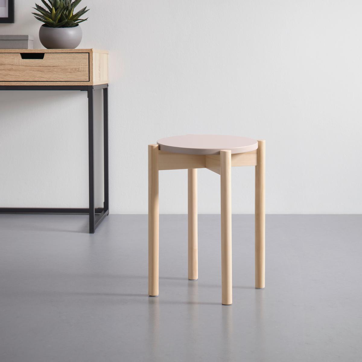 Taburet stivuibil ANTON - cașmir, Konventionell, lemn (36/45cm) - Modern Living