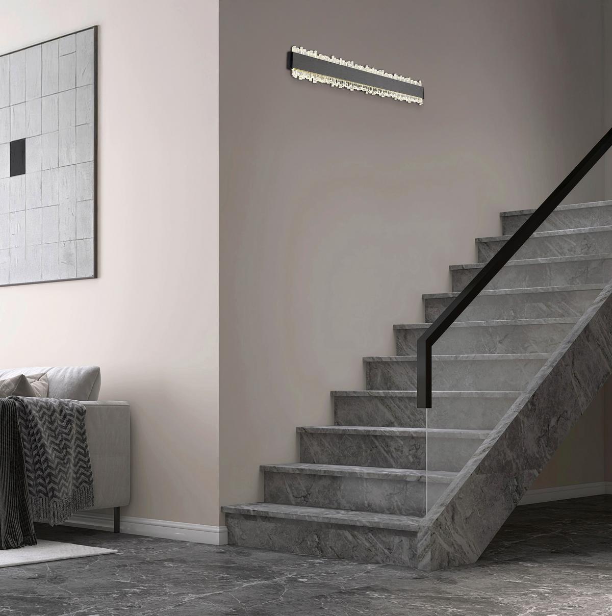 Led Zidna Svjetiljka Stalagmita - siva/prozirno, Design, metal/plastika (48/8/4cm) - Globo