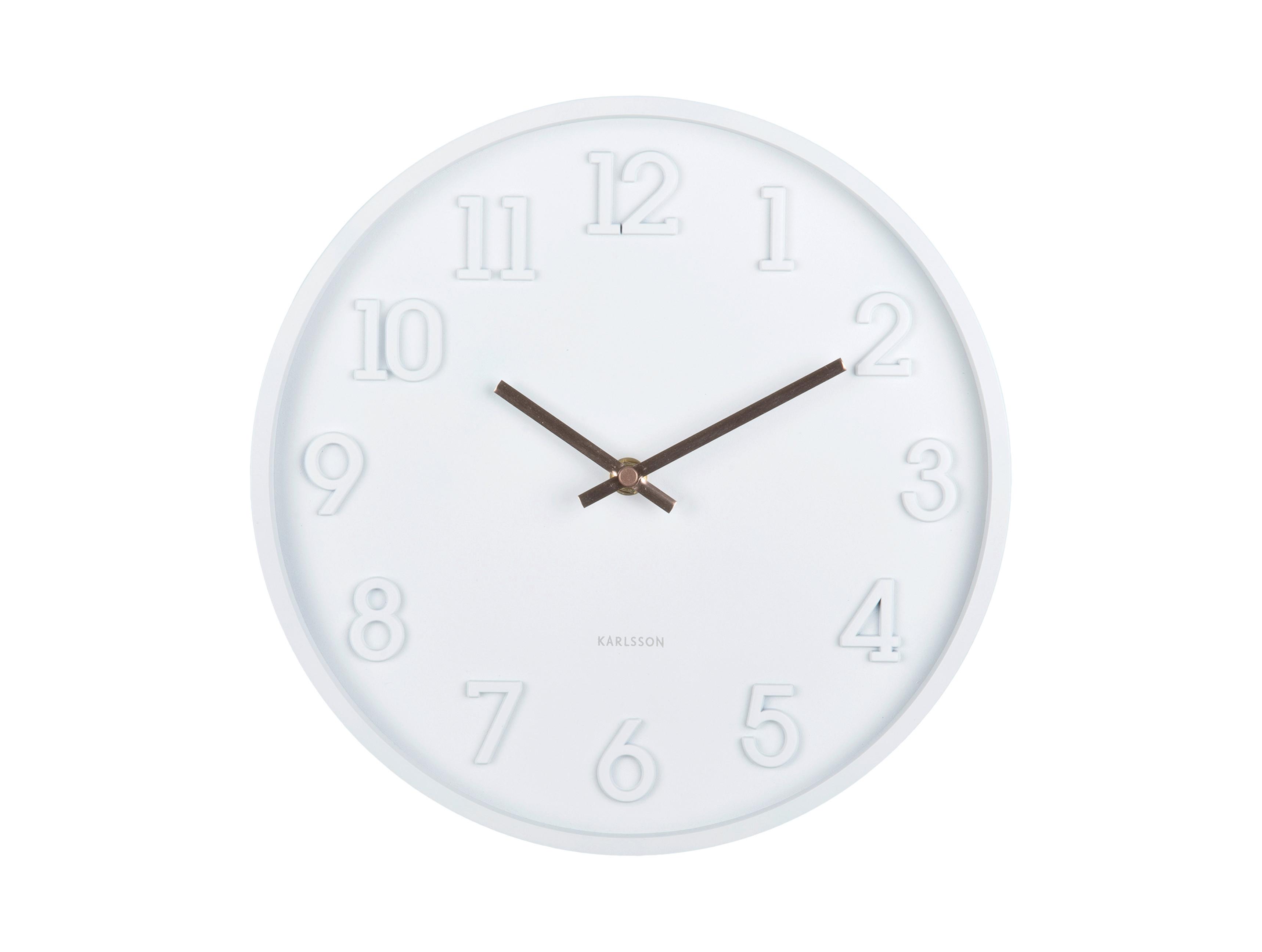 ZEGAR ŚCIENNY CALMA - biały, Basics, tworzywo sztuczne (30cm) - Karlsson