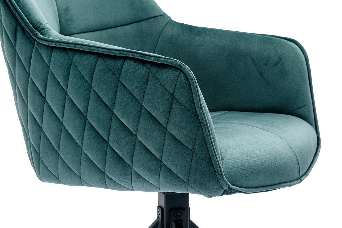 Naslanjač Samt, Zelena, Vrtljiv - črna/zelena, Moderno, kovina/tekstil (59/83/60cm) - Livetastic