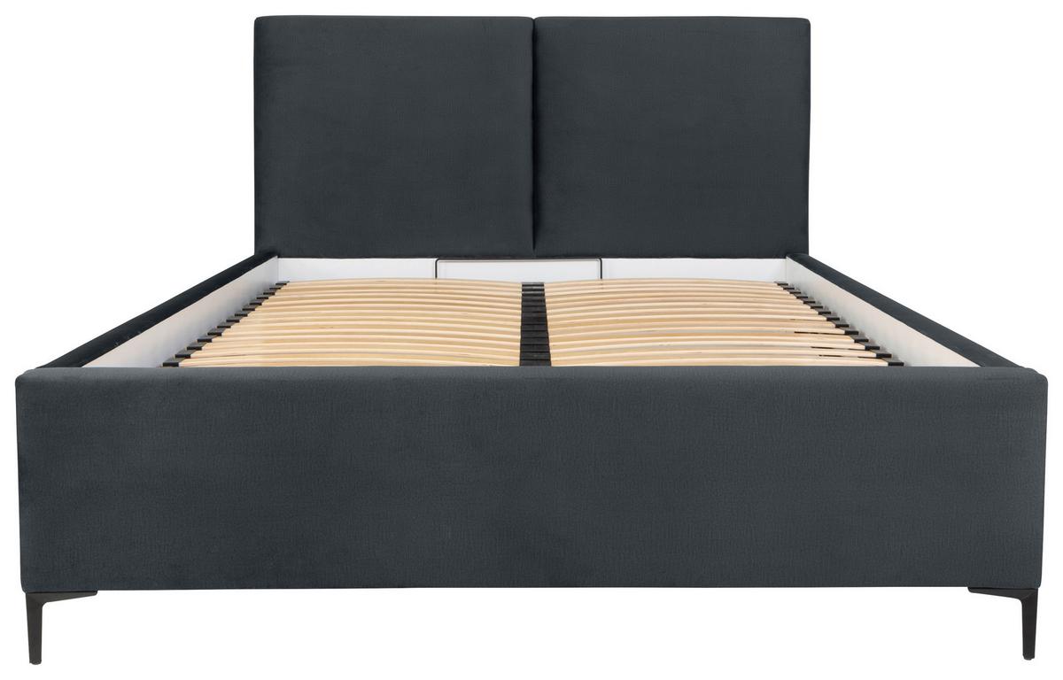 Polsterbett Palini ca. 140x200 cm Dunkelgrau - Dunkelgrau/Schwarz, MODERN, Holz/Textil (140/200cm) - MID.YOU