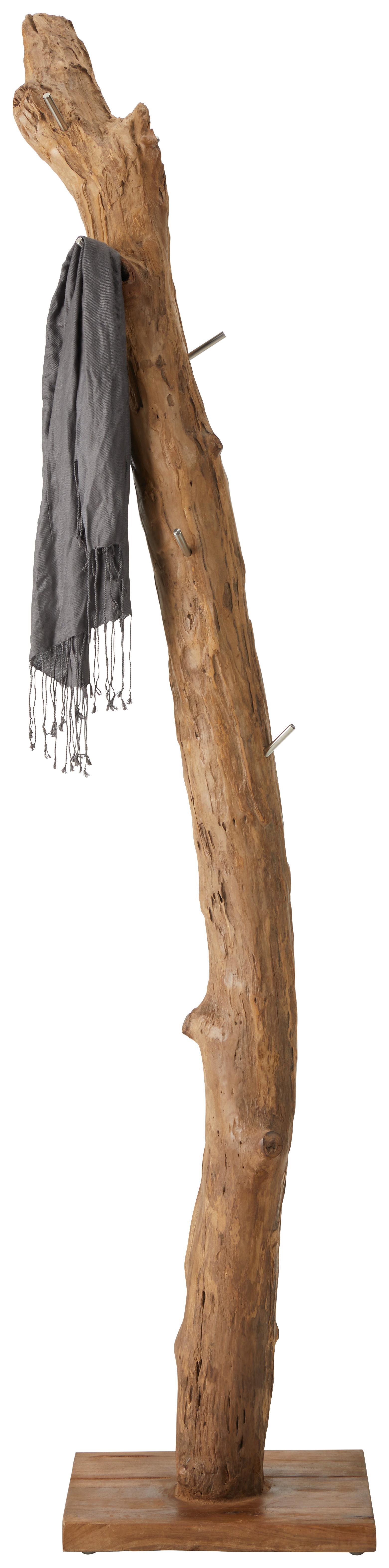 Samostoječi Obešalnik Samot, Tikovina - barva tikovine, Trendi, les (32/180/32cm) - Premium Living
