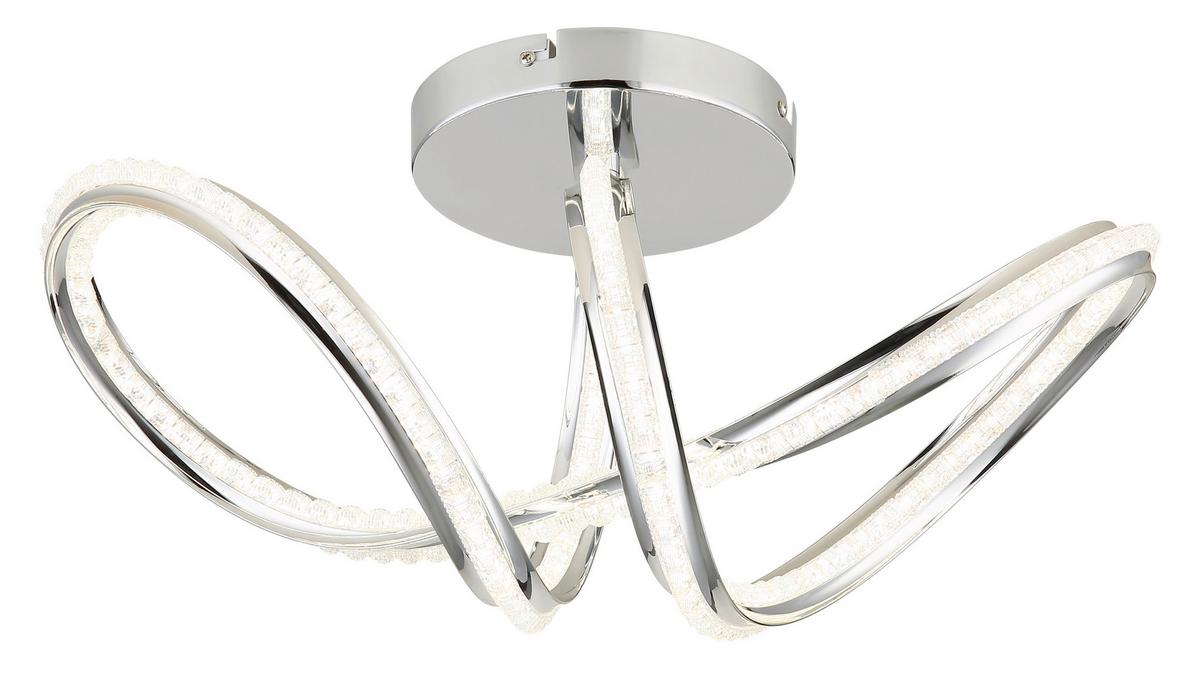 Led-deckenleuchte 67440d Evangeline - Chromfarben/Klar, Design, Kunststoff/Metall (50/25/25cm) - Globo