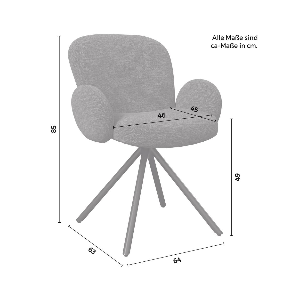 Karosszék Josea - fekete/sötétszürke, Modern, textil/fa (64/85/63cm) - Bessagi Home