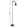 GOLVLAMPA ESTELLE - svart, Modern, metall/glas (38,5/160,5/22cm) - Mömax