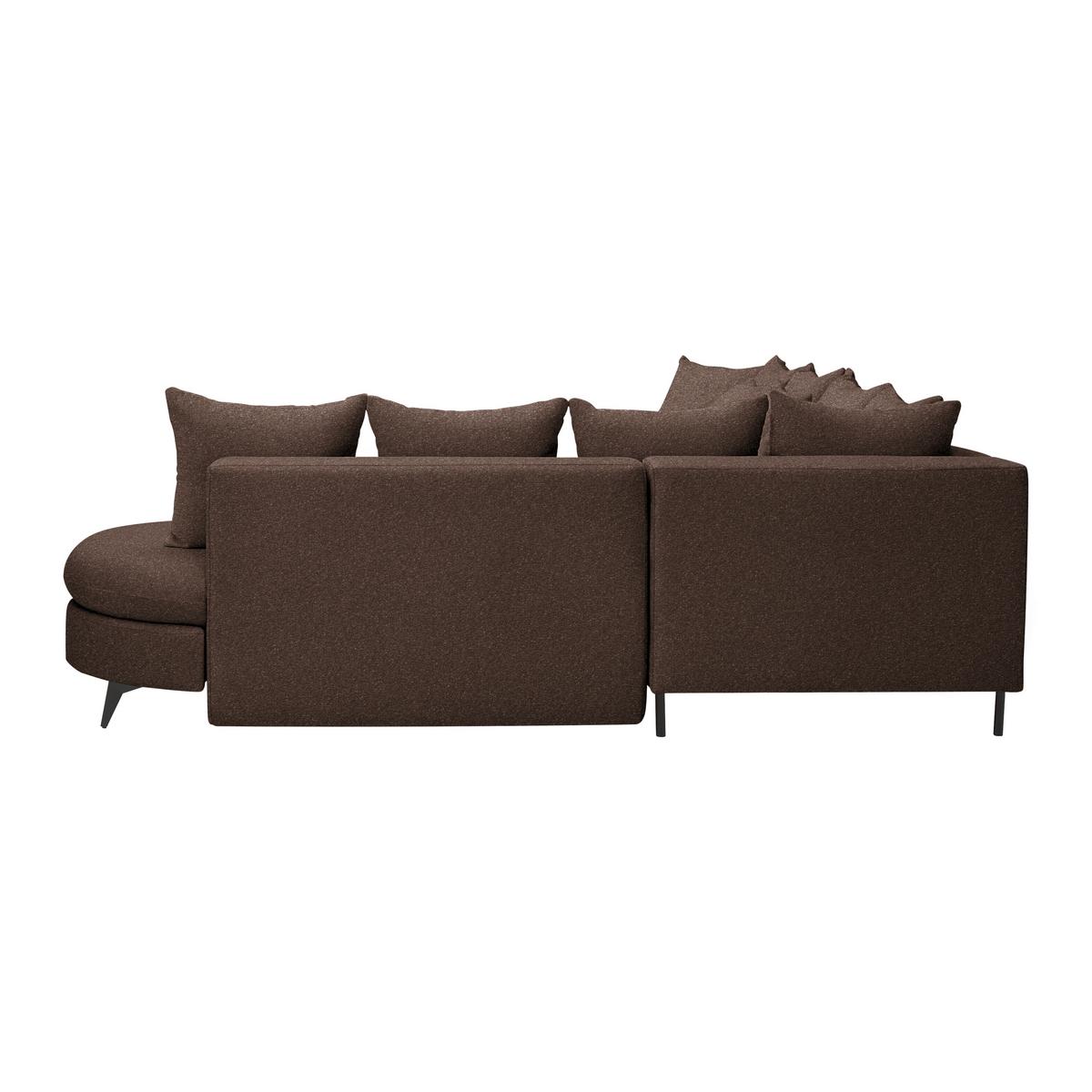 Ecksofa Axel Braun - Schwarz/Braun, MODERN, Textil/Metall (291/87/250cm) - Mömax
